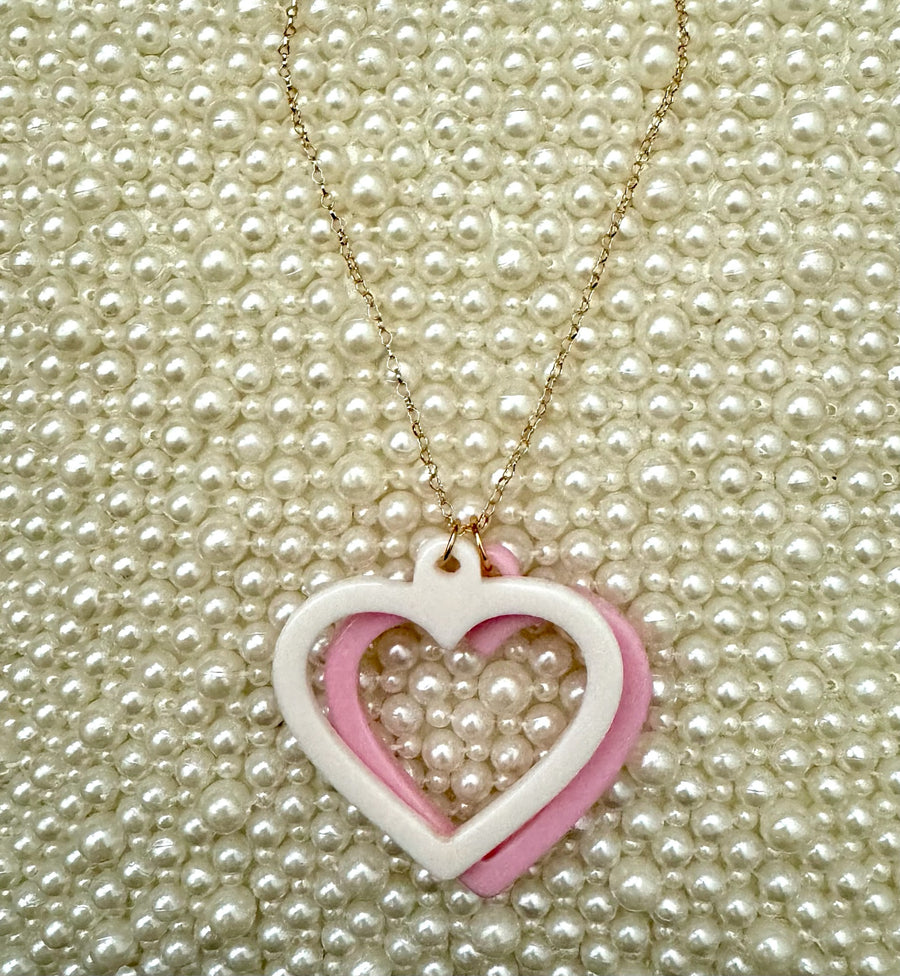 Double The Love Acrylic Necklace