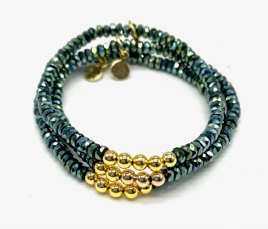 Mystique Hematite Green Bracelet