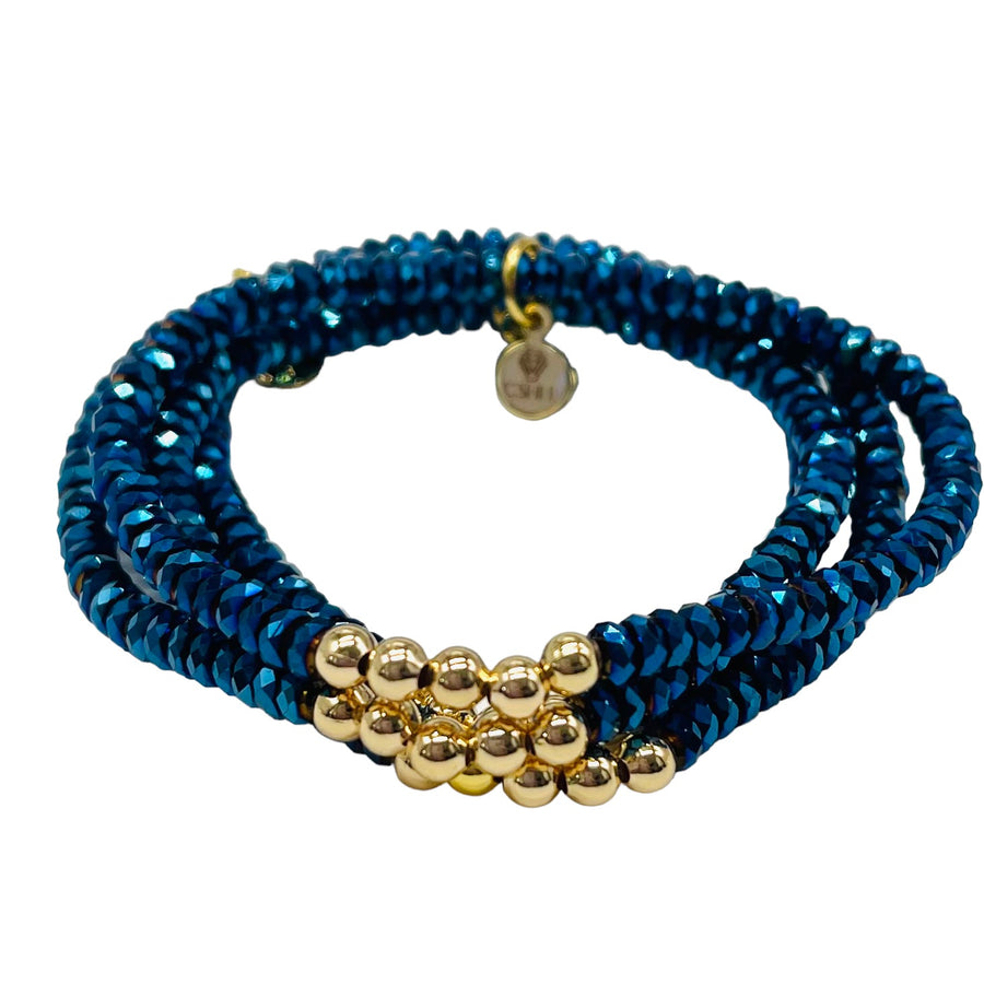 Mystique Hematite Blue Bracelet